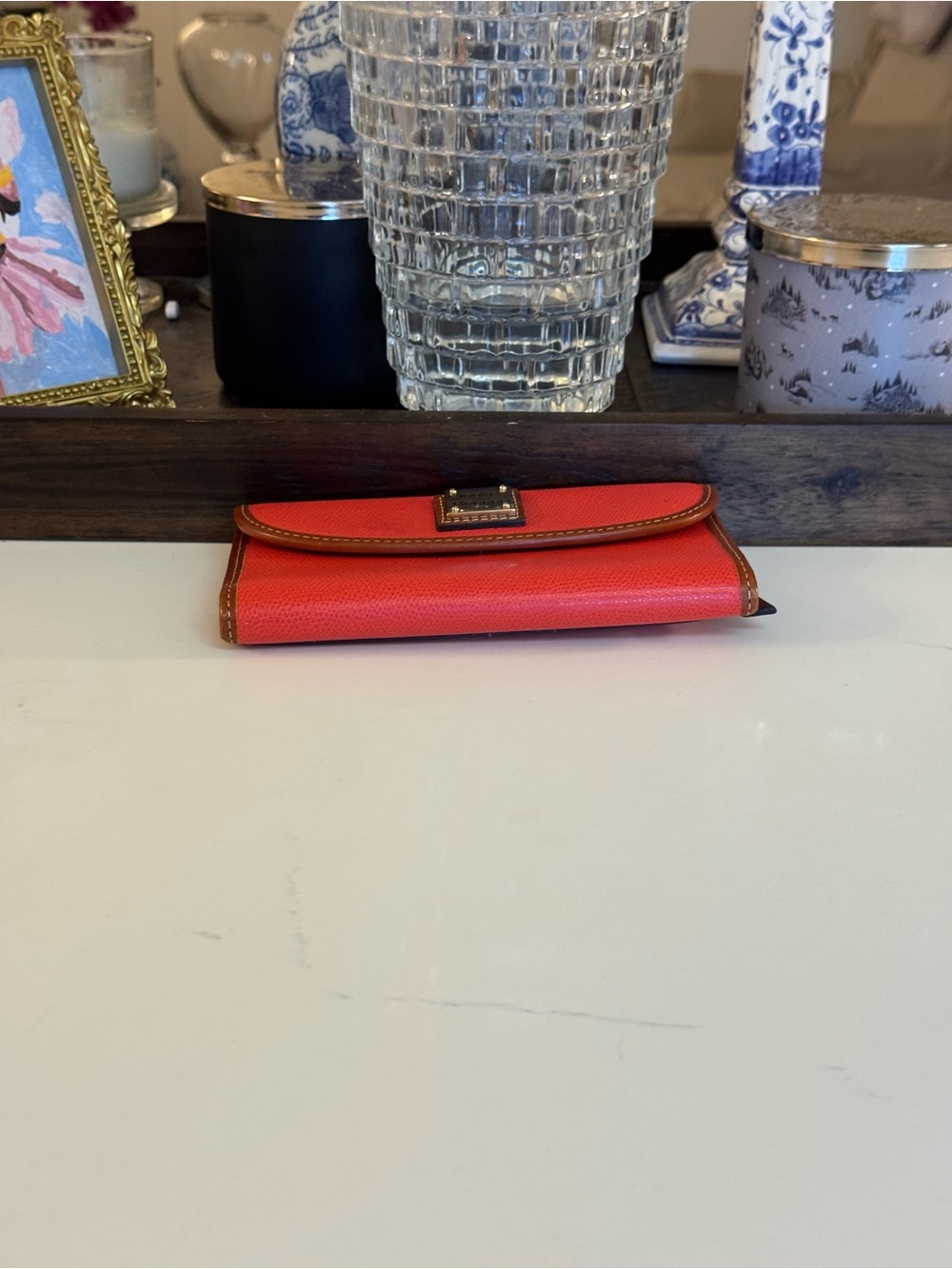 🧡🤎 NWOT DOONEY & BOURKE ORANGE AND TAN LEATHER WALLET! - Picture 7 of 7